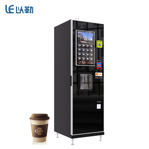 Máquina expendedora de café comercial inteligente con dispensador de tazas
